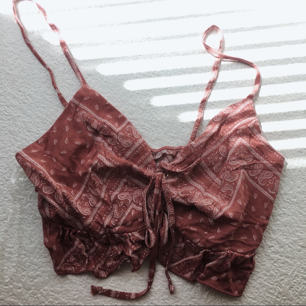 Charlotte Russe pink front tie top